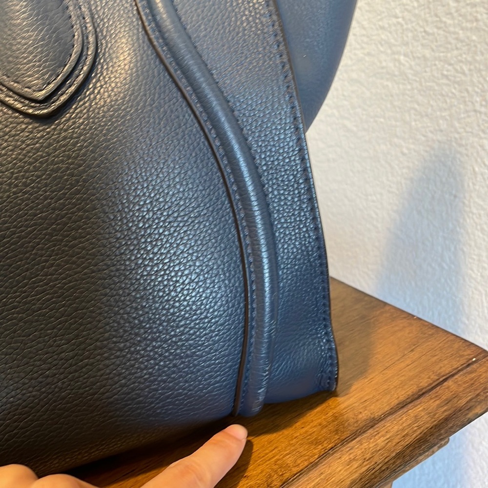 Authentic Celine navy blue mini luggage tote bag - Picture 9 of 15